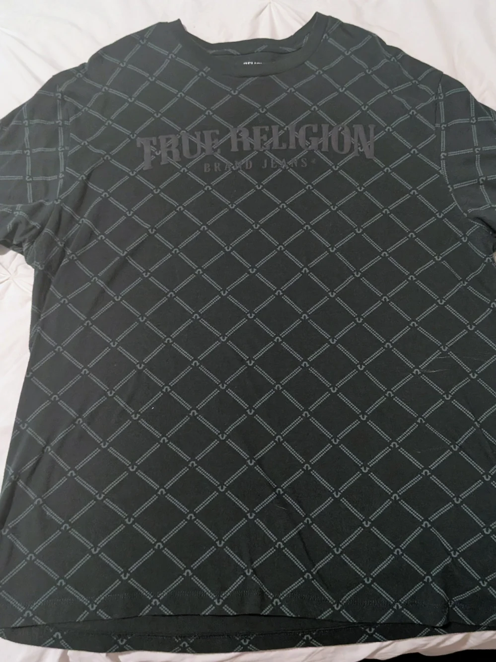 True Religion Hunter Green Graphic Diamond-Pattern Tee